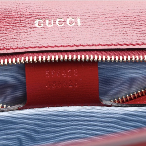 SOLD - Gucci Red Leather Shoulder Bag with Scarf - Picture 11 of 14